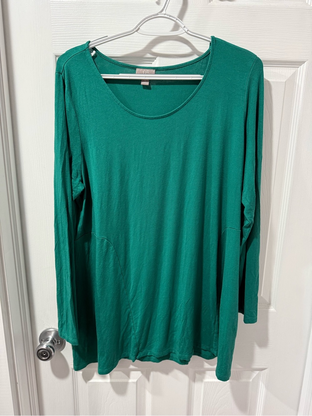 J. Jill Scoop Neck Long Sleeve Top — Emerald Green
